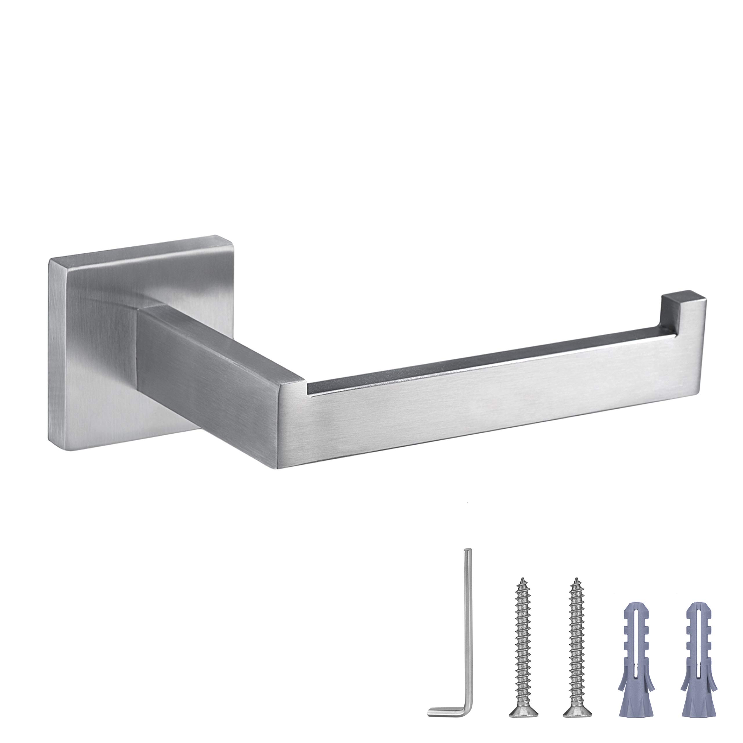 Nolimas Brushed Nickel Toilet Paper Holder SUS304 Stainless Steel Silver Half Open Square Wall Mount Rustfree Bathroom TP Holder Kitchen Washroom