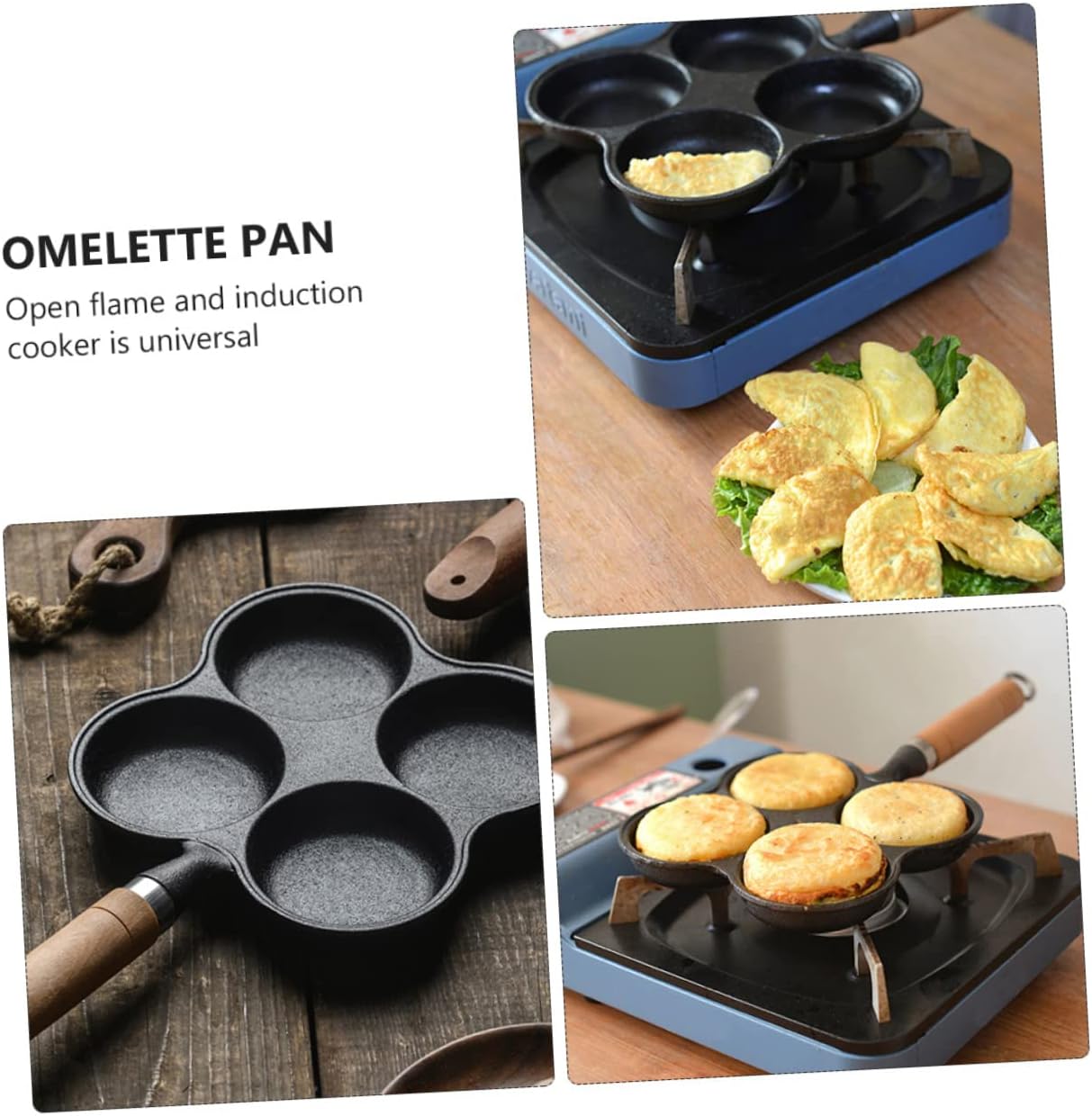 Four Hole Omelette Pan Electric Egg Fryer Non-stick Frying Pan Kitchen
