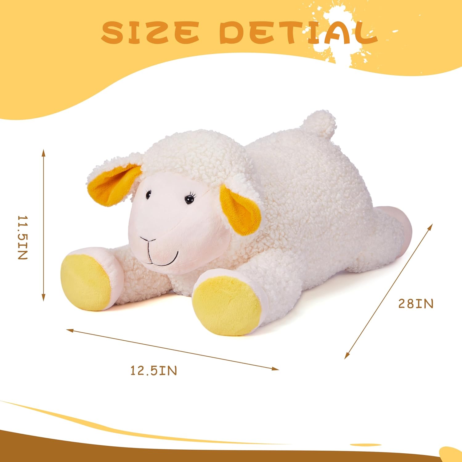 Large Sheep Stuffed Animal,28" Big Lamb Plush Toy,Giant Cute Soft Cuddly Gift for Babies, Boys, Girls,Girlfriend on Christmas, Valentine's Day