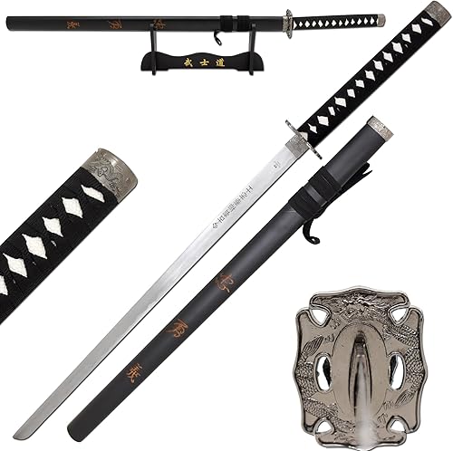 Vista 16 de Snake Eye Tactical Espada samurái katana de dos tonos con soporte de espada gratis BLD