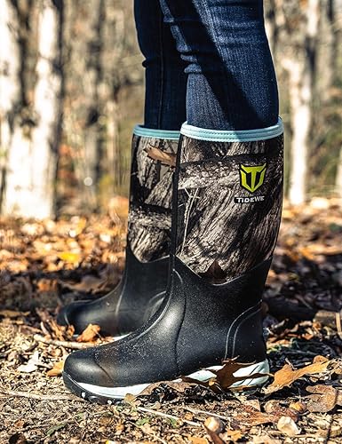 Miniatura 7 de TIDEWE Botas de caza para mujer, aisladas, impermeables, duraderas, de 15 pulgadas, botas de caza para mujer, neopreno de 0.236 in y goma para