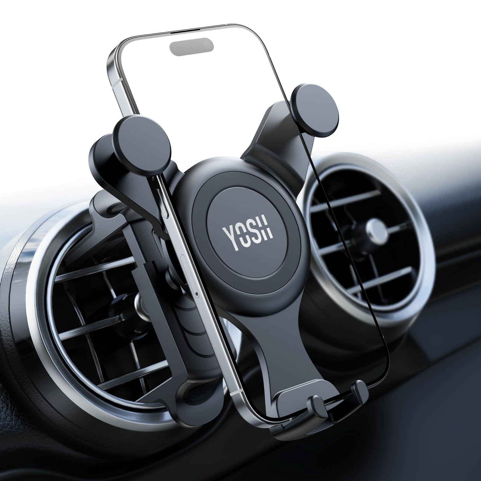YOSH Mercedes Handyhalterung für A/B/C/V/CLA-Klasse, A180/A200 B180/B200 C180/C200/C300 CLA 200/220/260, Handyhalterung Auto Mercedes für Runde Lüftung, Schnelle Montage für iPhone Samsung Pixel