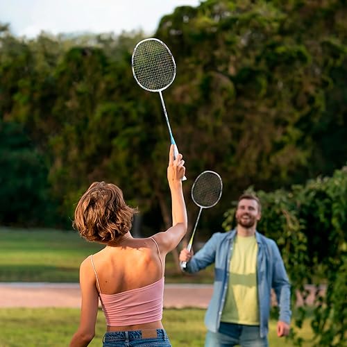 Miniatura 6 de Raquetas de bádminton profesionales de fibra de carbono para patios traseros y gimnasio