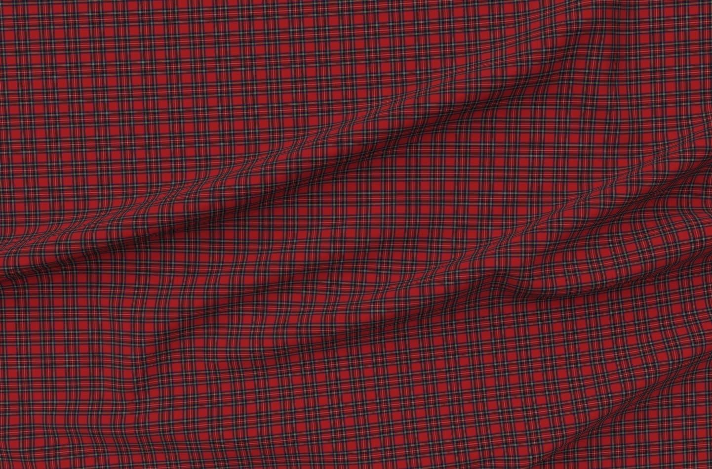 Spoonflower Fabric - Royal Tartan Plaid Red Scottish Highlands Printed on Organic Cotton Sateen Fabric by The Yard - Sewing Quilting Apparel Home Decor