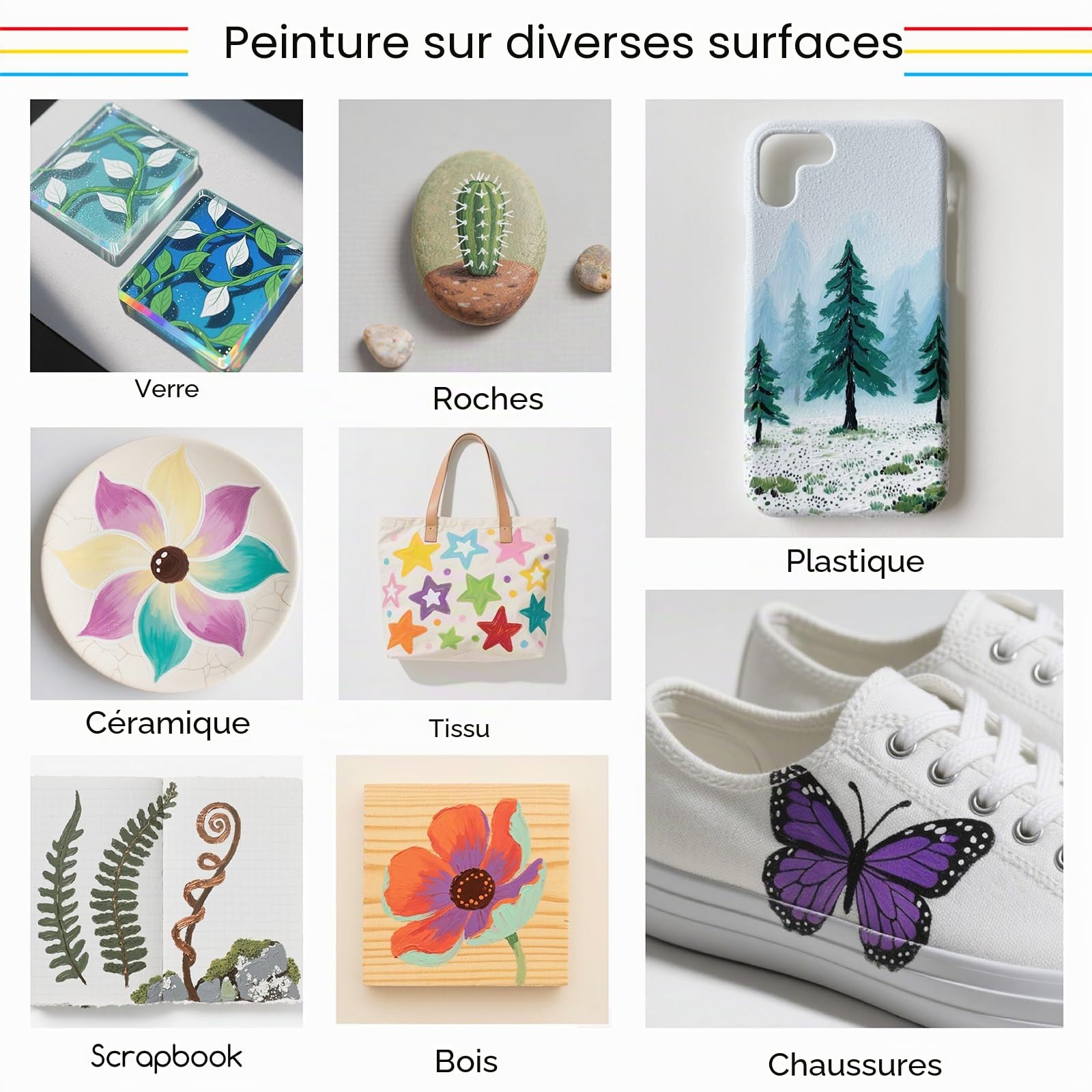 MEEDEN Marqueurs de couleurs acryliques avec pointe pinceau : 72 couleurs 7,5 ml Marqueur acrylique grande capacité avec contrôle automatique de l'encre – Crayons de peinture acryliques imperméables
