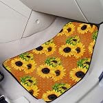 Aoopistc 4pc/Set Arc-en-ciel Boho Ethnic Tie Dye Imprimé tapis de voiture Universal Fit véhicule antidérapant protection des voitures tapis tout temps devant plancher tapis Fit camion, véhicule, Sedan, Accessoires de voiture
