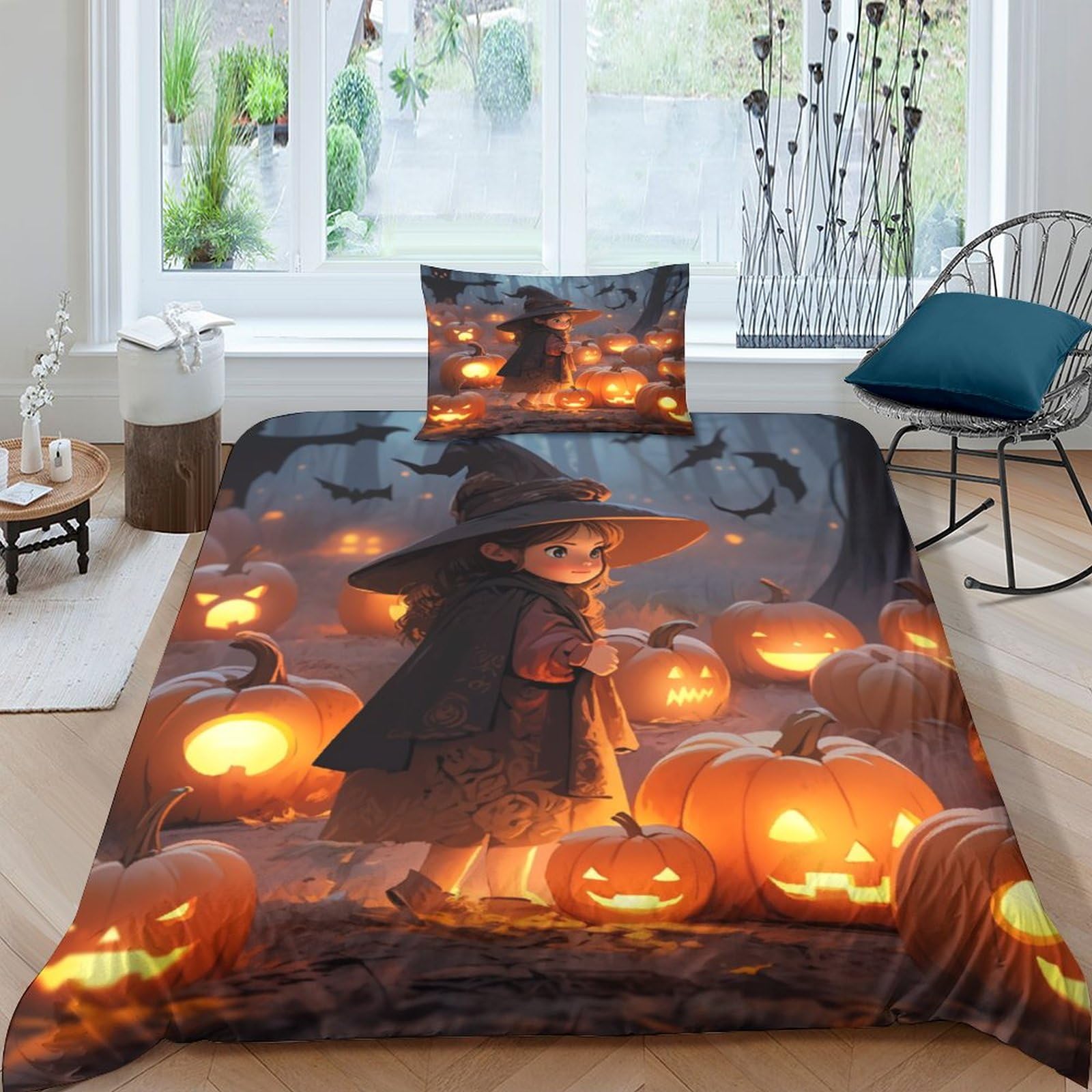 Housse de couette 3D Halloween pour chambre enfant