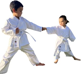 جديد ARAWAZA WHITE CHILDS WKF وافق كاراتيه بدلة GI موحدة خفيفة الوزن 8 أوقية