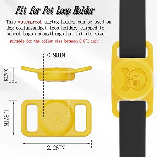 Miniatura 49 de Paquete de 2 soportes impermeables para collar de perro AirTag compatibles con Apple AirTag, soporte de silicona oculto para Airtag Tracker