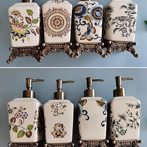 Miniatura 8 de Soap Dispensers 340ML Personalized Crack Ceramic Soap Dispenser Retro Large Lotion Sub Bottle Resin Base Reusable Pump-Bottles Dispensers Soap