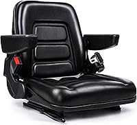 Vista 1 de Asiento Universal para Montacargas, Asiento de Tractor, con Micro Interruptor, Reposabrazos y Cinturón de Seguridad, para Tractor, Cortadora