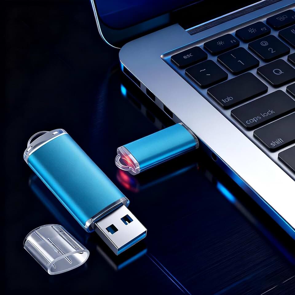 Pen drive USB de 16 GB, pen drive USB 2.0, pen drive com indicador de LED, armazenamento externo para computador, PC, laptop, azul
