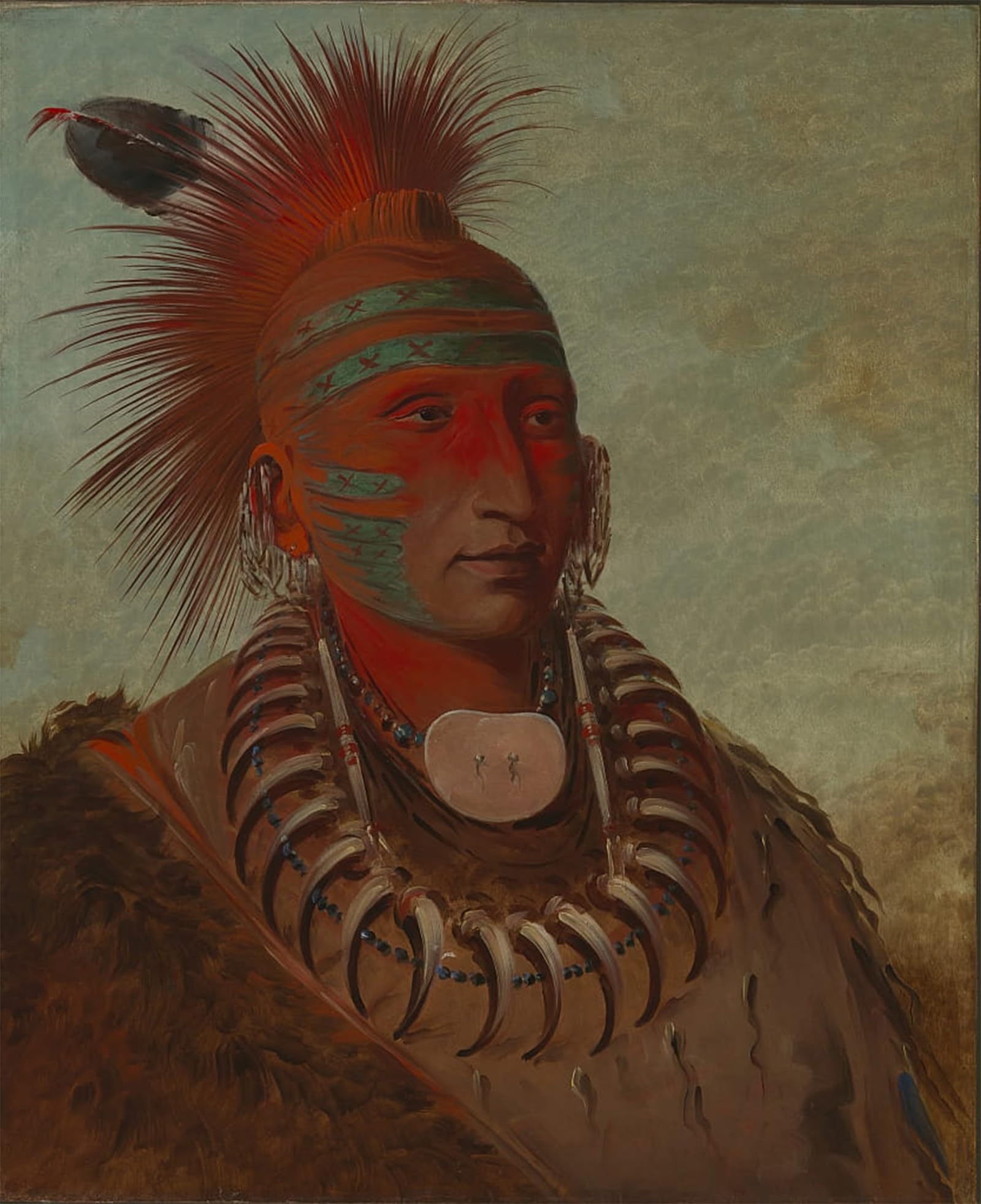 Impression sur toile George Catlin No Ho Mun Ya affiche décoration salon 60x90cm - 5