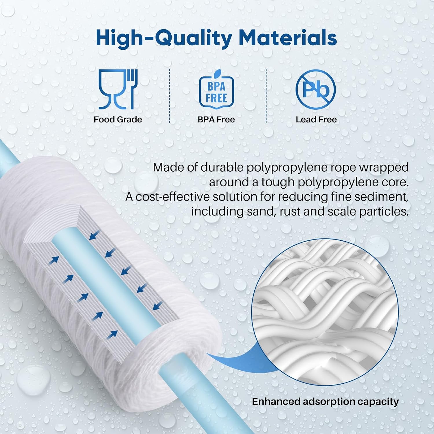 PUREPLUS 50 Micron 10 x 4.5 Whole House Water Filter for Well Water 4 Pack image 5