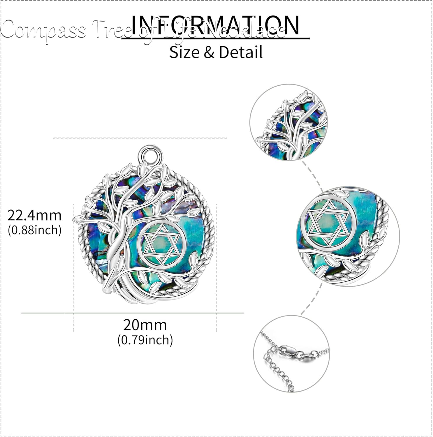 Tree of Life Necklace Sterling Silver Life Tree Pendant Chain Necklace Family Tree Jewelry Gifts for Women Men - Image 5