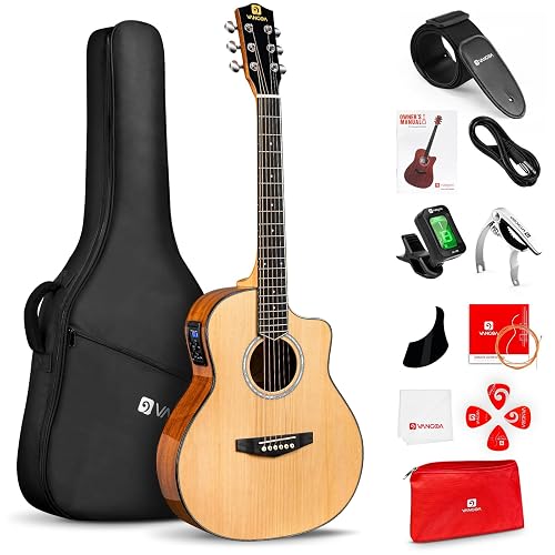 Vangoa 3/4 Size 36 Inch Acoustic Electric Guitar Bundle