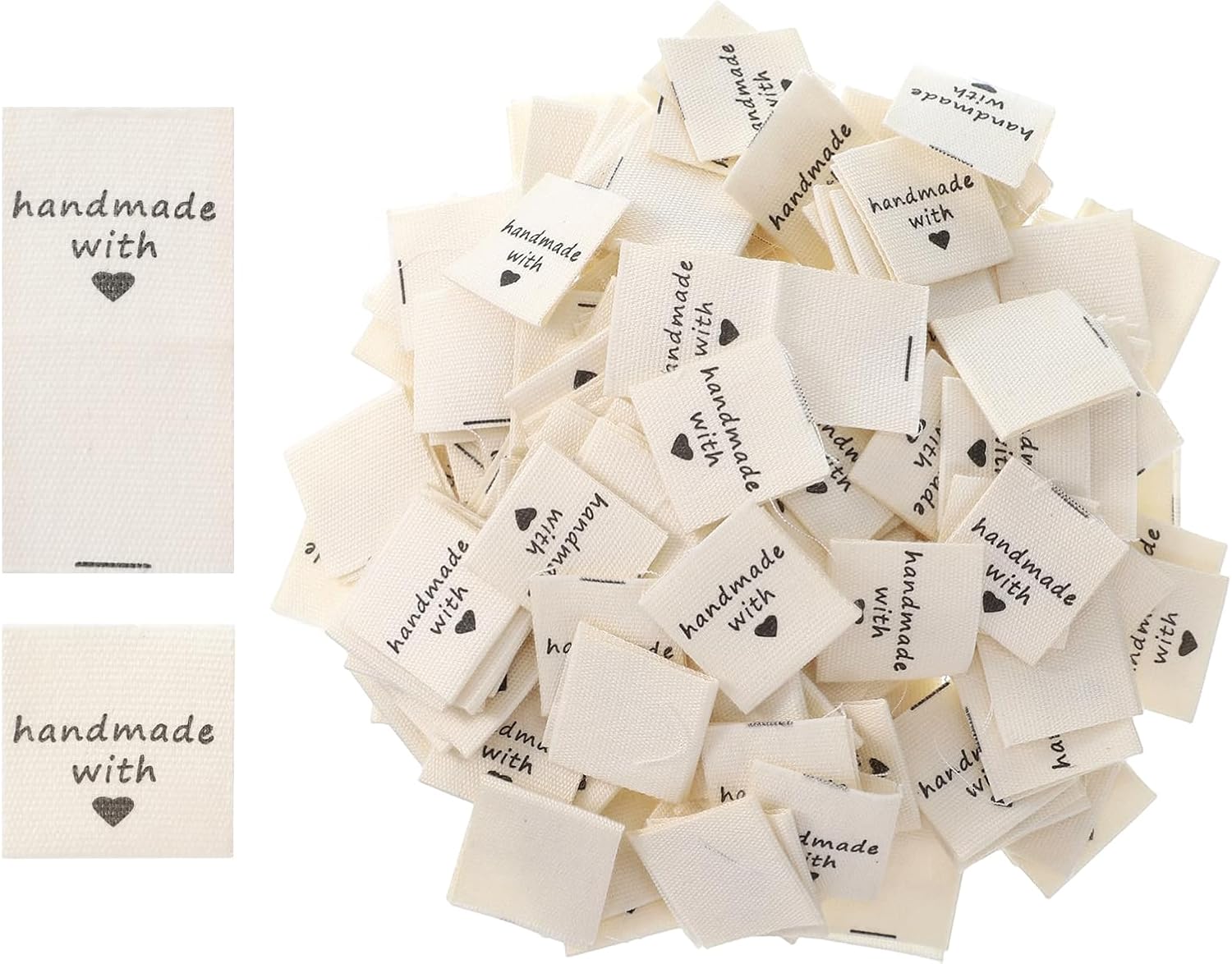 200PCS Sewing Label for Handmade Items Cute Handmade with Love Label