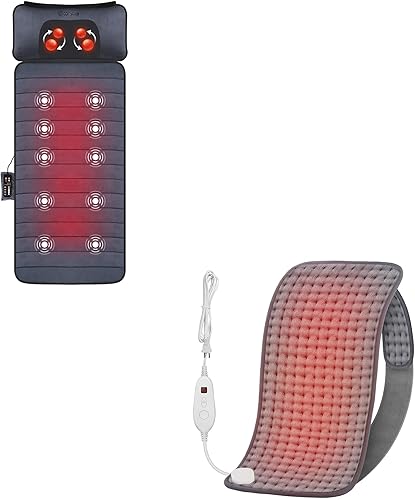 Envoltura térmica para la espalda con correa como regalo para mamá, mujeres o papá y almohadilla de masaje térmico de cuerpo completo con almohada