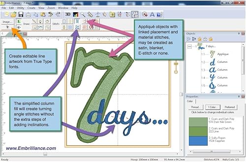 Miniatura 4 de Embrilliance StitchArtist Nivel 1, software de bordado digitalizado para Mac y PC