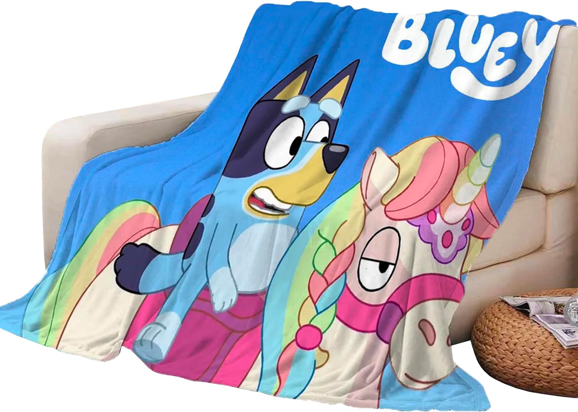 Kids Toddlers 50 * 40in - Unicorn Cozy Kids Flannel Blanket with Cartoon Design - Ultra Soft Warm and Durable - Throw Blanket Ultra Soft Warm Cozy Flannel Cartoon Blanket for Bed Couch Living Roomโฆ