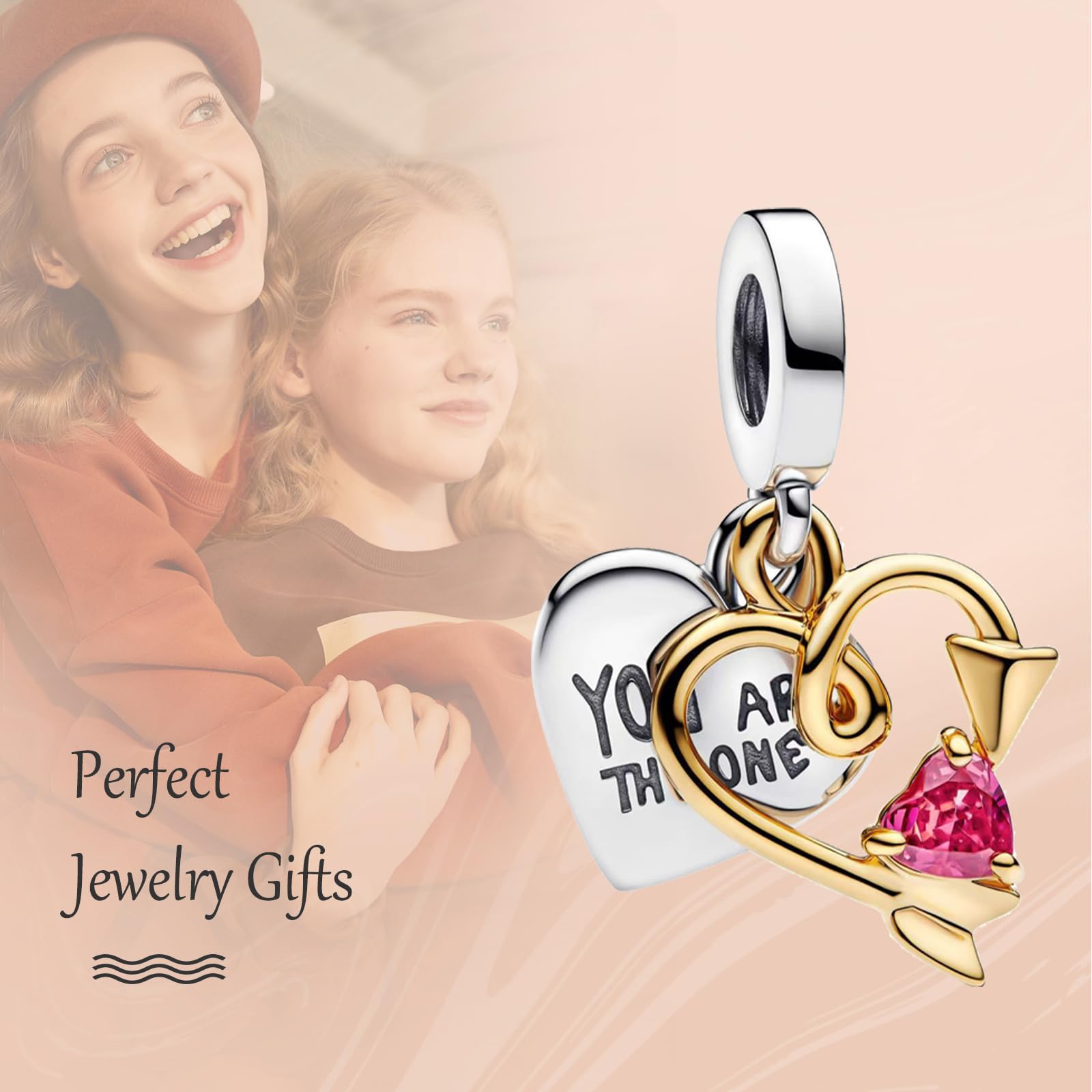 Annmors Charm Pendente Cuore Tartaruga Amore Ciondoli Compatibile con Braccialetti e Collane Donna