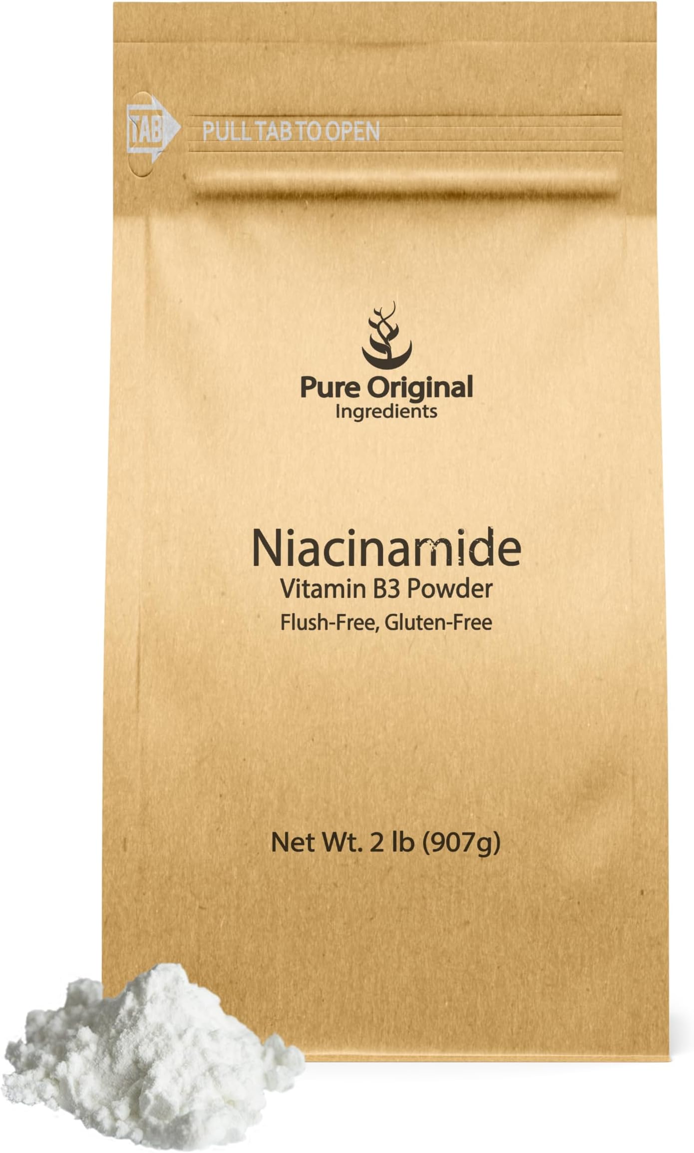 PURE ORIGINAL INGREDIENTS Niacinamide (2 lb) Flush-Free Vitamin B3 Powder, Dietary Supplement