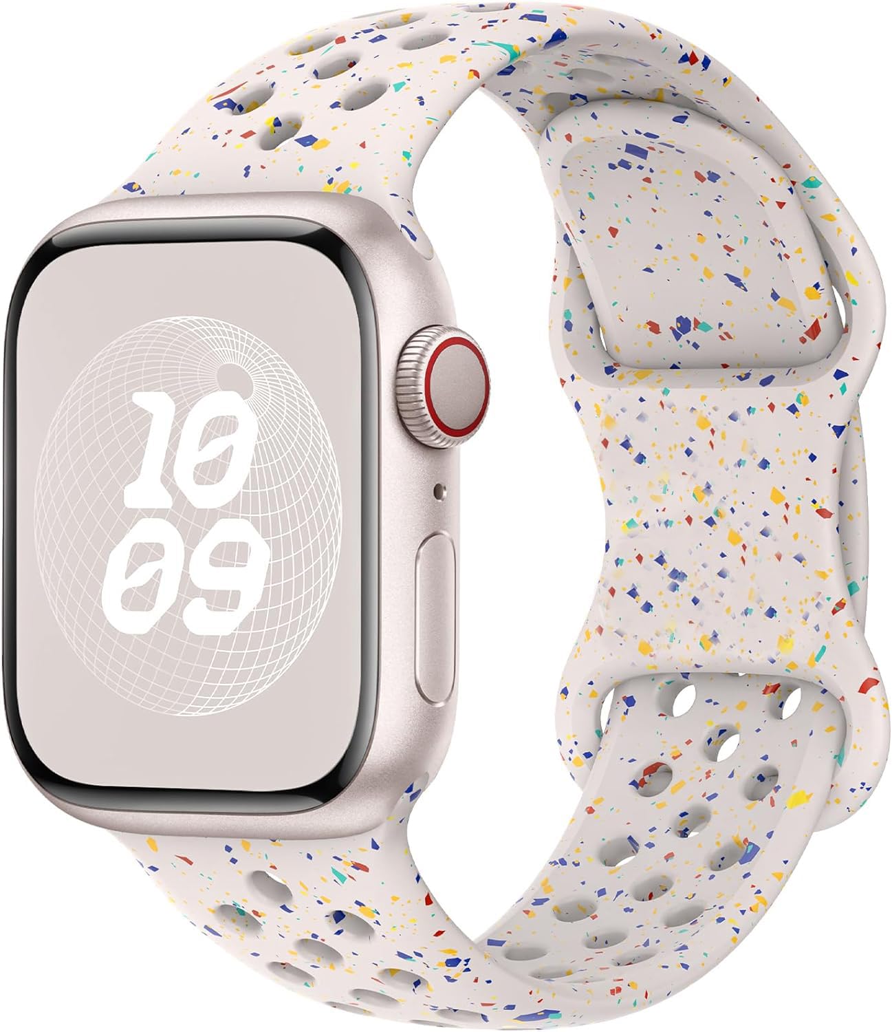 Breathable Sport Silicone Band Compatible with Apple Watch Bands 40mm 38mm 44mm 41mm 45mm 42mm 49mm Women Men, Soft Wristband Recycled Plastic Strap for iWatch Bands Series 9 SE 8 7 6 5 4 3 2 1 Ultra