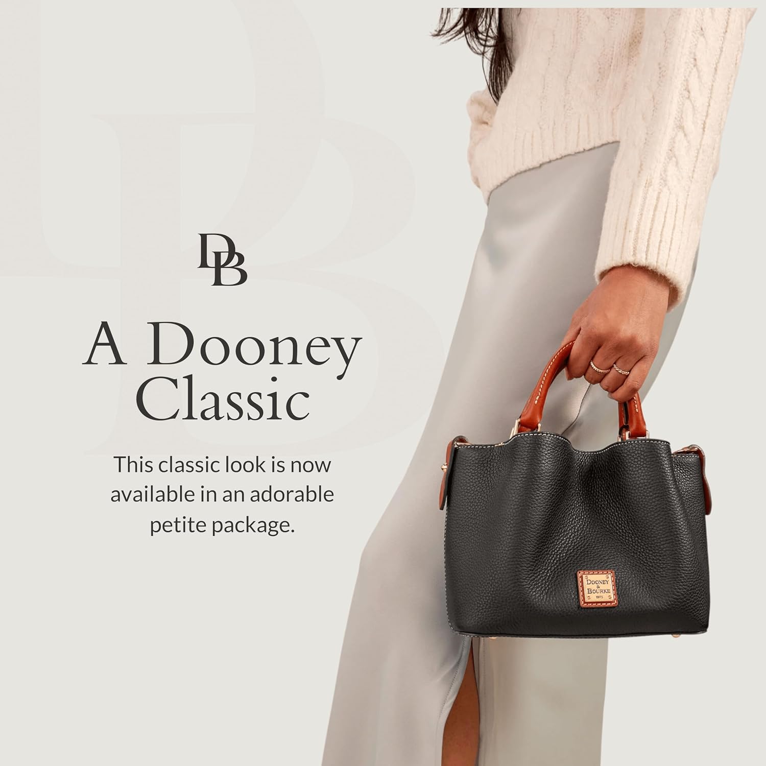 Dooney & Bourke Women's Mini Barlow Satchel in Pebble Grain Leather, Small Handbag with Adjustable, Detachable Shoulder Strap