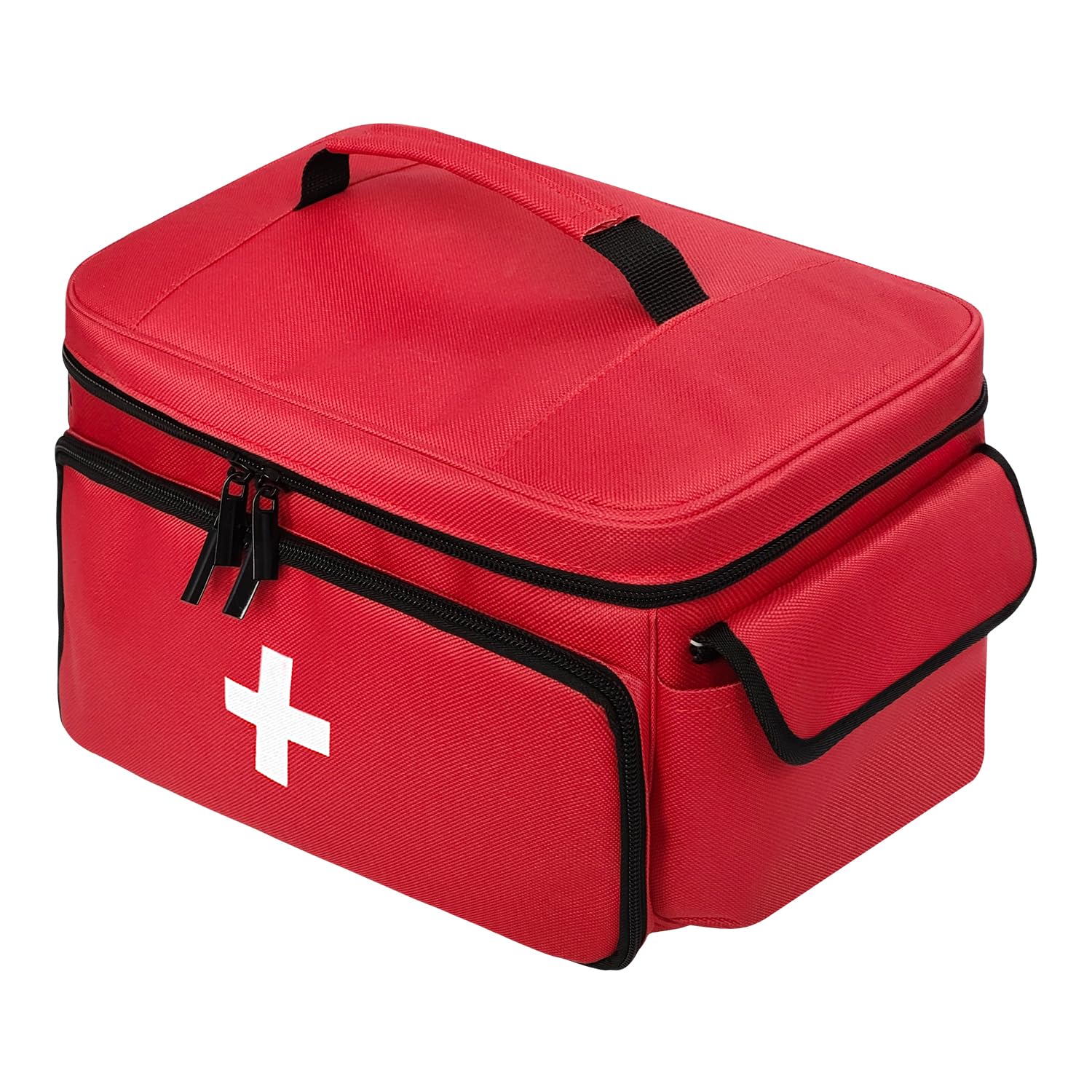 Tragbar Arzttasche Medizintasche, Luft Reiseapotheke Tasche, Arzttasche Hausbesuch, Tragebare Medikamententasche für Pflege, Medizintasche Reise Aufbewahrungstasche, Rot