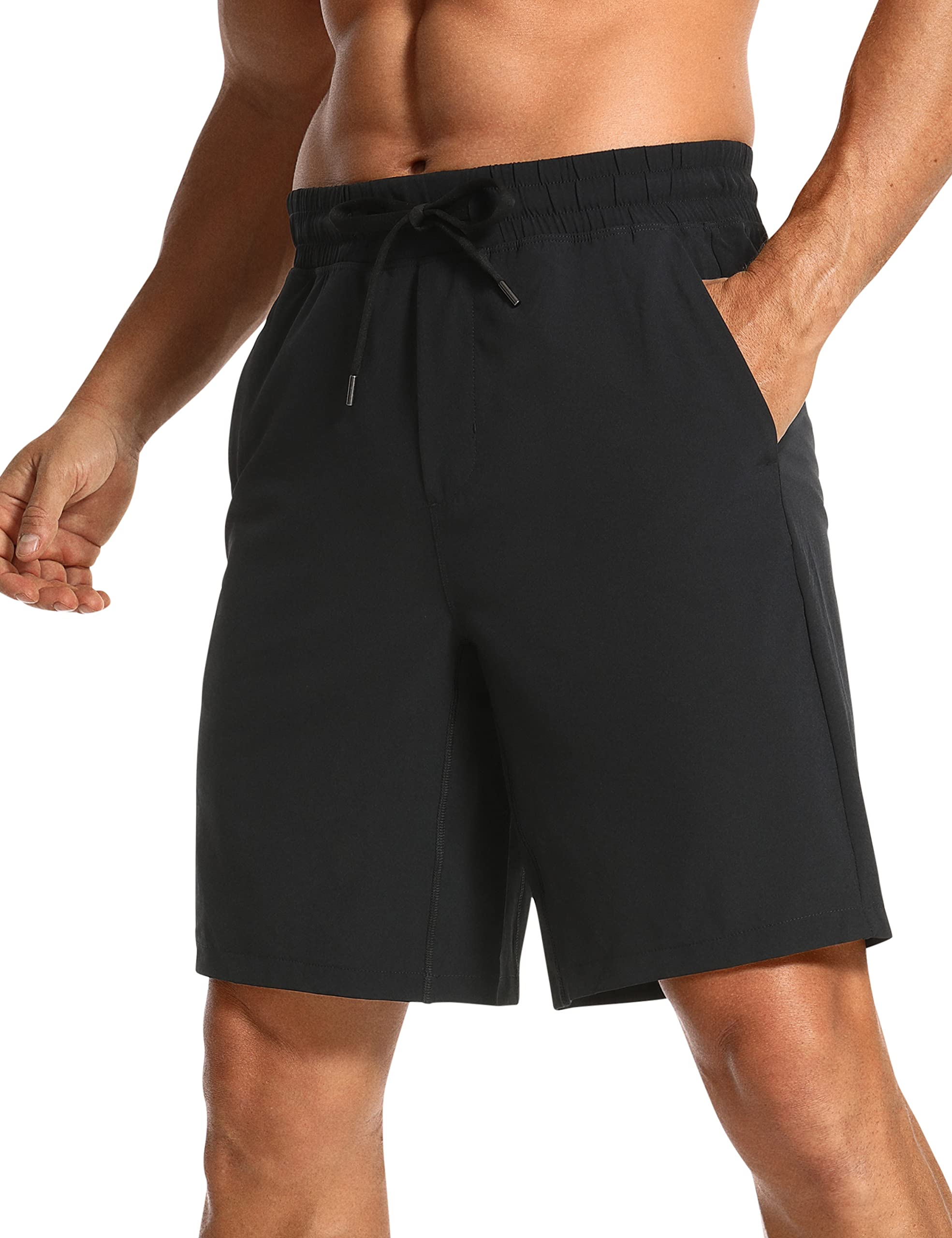 CRZ YOGAMen's Linerless Workout Shorts -9'' Quick Dry for Running Sports Athletic Gym with Pockets