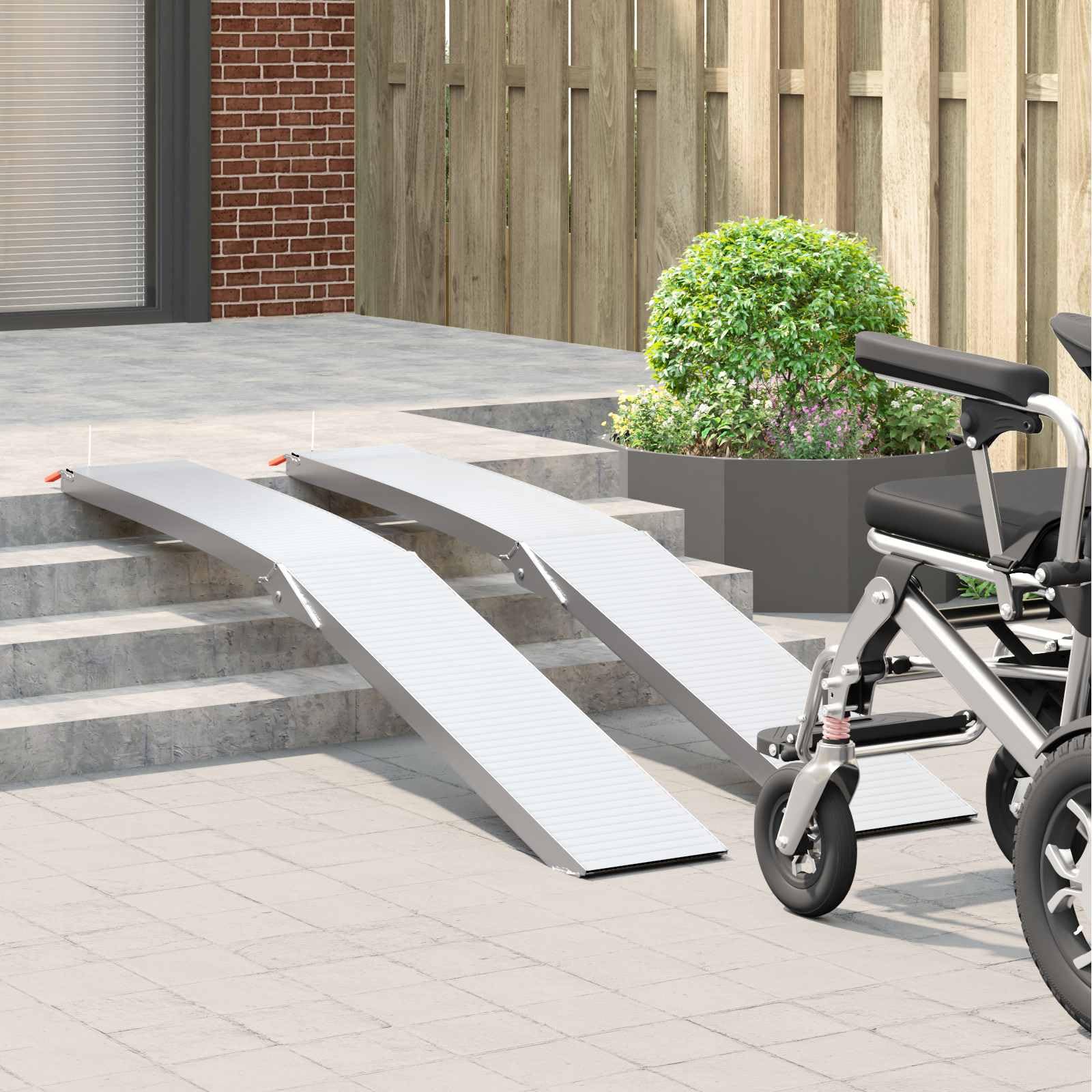 Motorradrampe 2er Set Auffahrrampen 680 kg belastbar klappbar Aluminium 205 cm klappbare Verladerampe für Motorrad ATV Rasenmäher