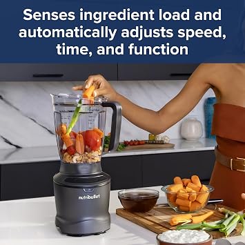 nutribullet SmartSense Blender Combo - 1500W Base with 1.6L Jug & 2 Personal Cups with Lids - Satin Black Finish - 5 Pre-Programmed Smart Auto Cycles - Blend Fruit, Ice & Nuts - For Smoothies & Juices