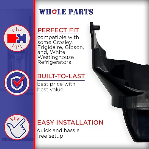 Miniatura 4 de Whole Parts Actuador dispensador de hielo para refrigerador (negro) Parte # 241681903 - Compatible con refrigeradores Westinghouse, Crosley y