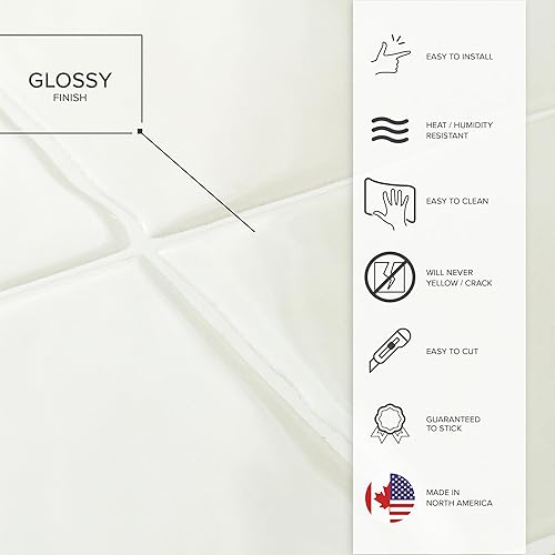 Miniatura 8 de SMART TILES Protector contra salpicaduras para despegar y pegar, 5 hojas de 9 x 9 pulgadas, adhesivo 3D para cocina, baño, azulejos de pared