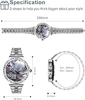 Vista 8 de Smart Watches for Women(Answer/Make Calls) with Diamonds, 1.3” HD Bluetooth Smart Watch for Android iOS Phones, IP68 Waterproof Fitness Activity