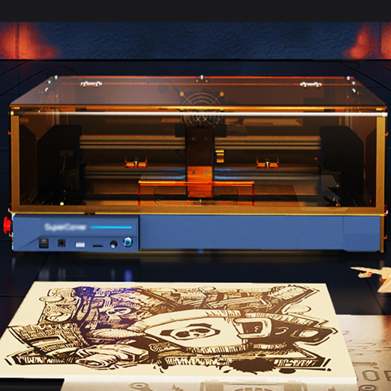 Machine De Gravure Laser, Graveur Laser De BoîTier 10W, Gravure Et DéCoupe Laser De Haute PréCision 0,01 mm pour Bois, Acier Inoxydable, Verre