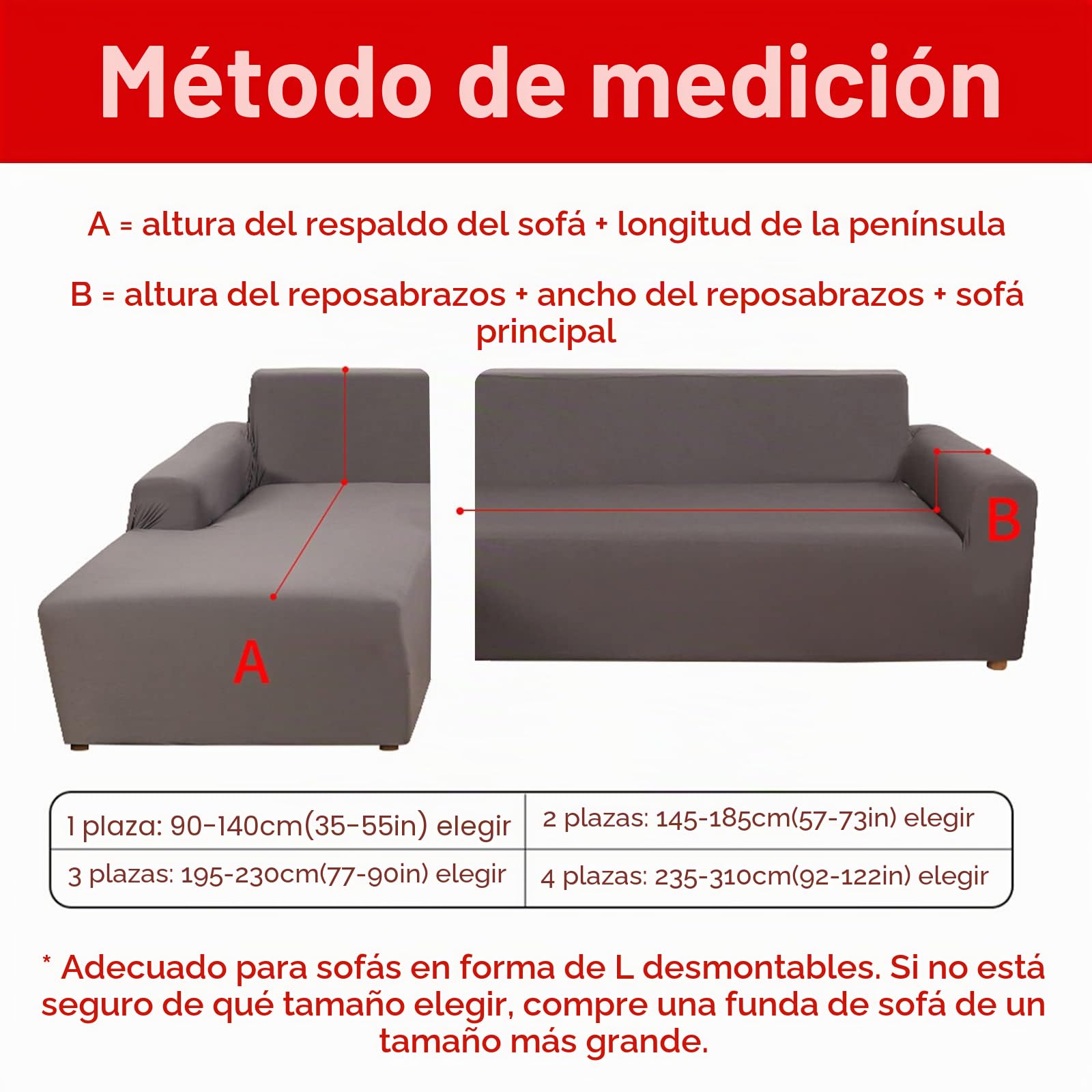 Jaotto Fundas para Sofás Chaise Longue Elásticas,Cubre Fundas de Sofá Cheslong Brazo Largo Derecho Ajustables de Forma L Extraíbles Lavables,Fundas Protectora para Sofa(3 Plazas+3 Plazas,Estilo Gris)