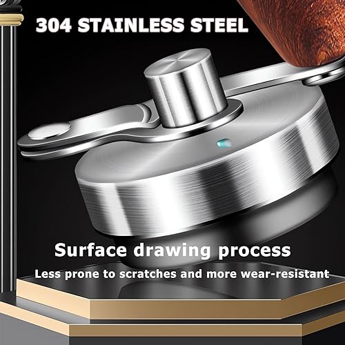 Miniatura 7 de Molinillo de café manual, Molinillo de grano de café de cuerpo de acero inoxidable, Molino cónico de cerámica ajustable,Molinos de café portátiles