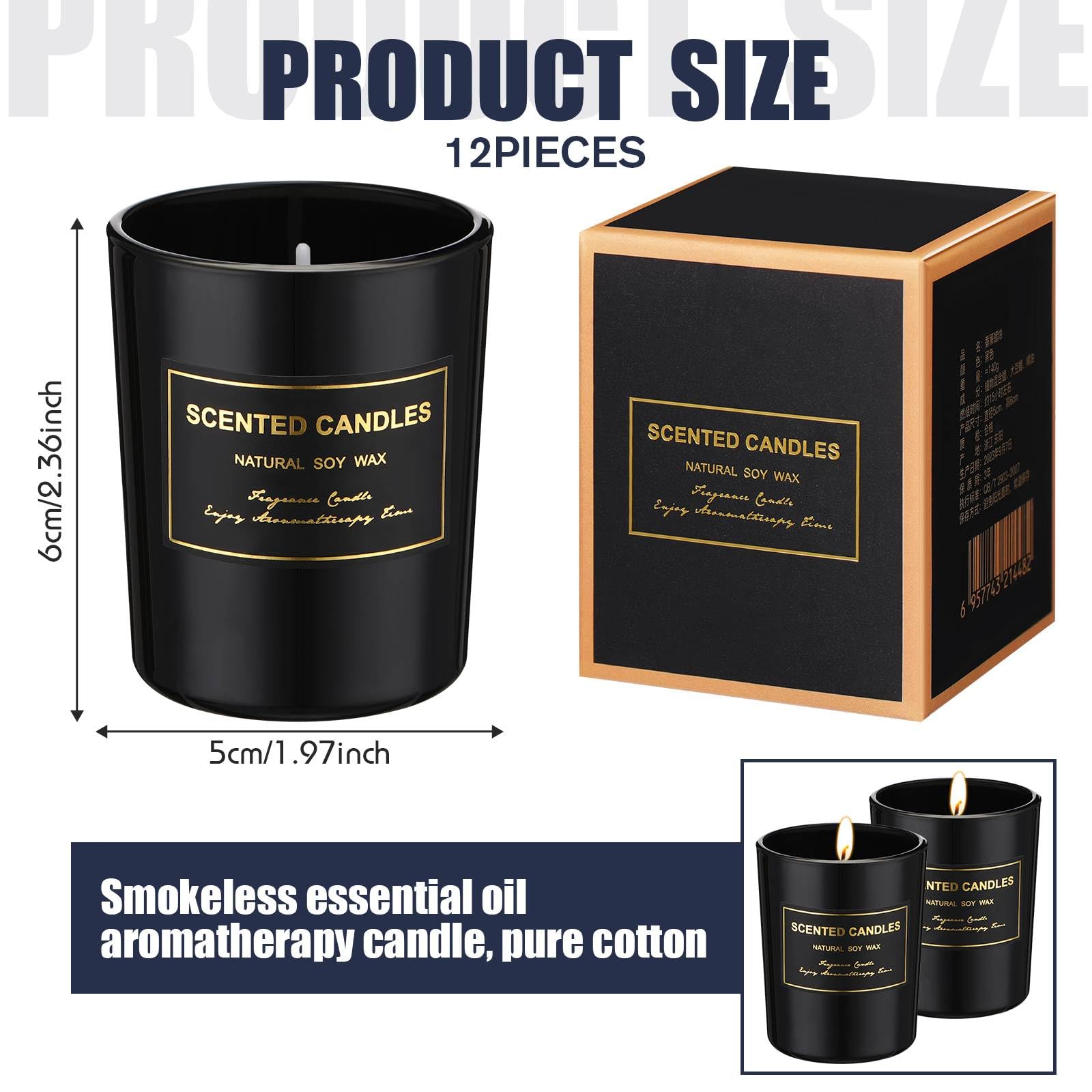 MTLEE 12 candele profumate per la casa, set regalo per donne, barattolo per aromaterapia a lunga durata, candele in cera di soia per compleanno, insegnante, Ringraziamento, anniversario