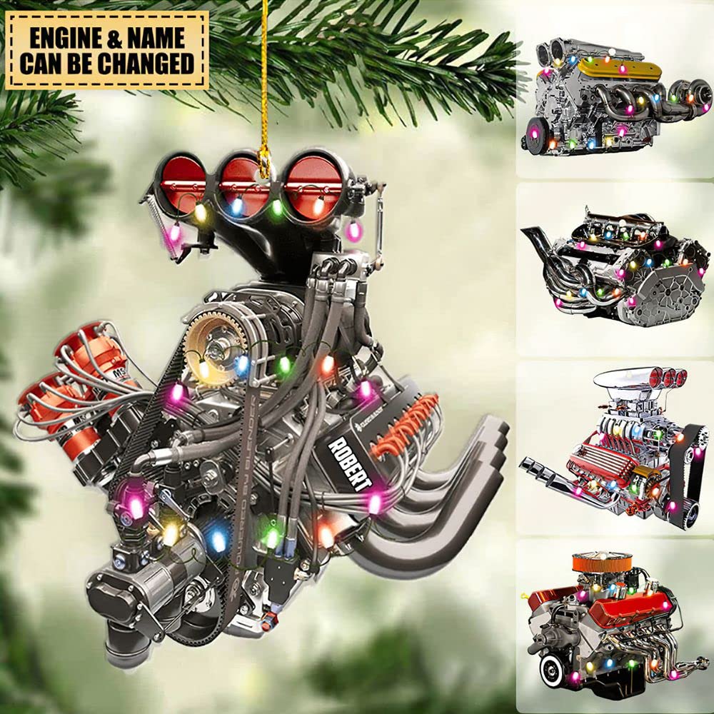 Amazon.com: Personalized Drag Racing Hot Rod V8 Engine Christmas