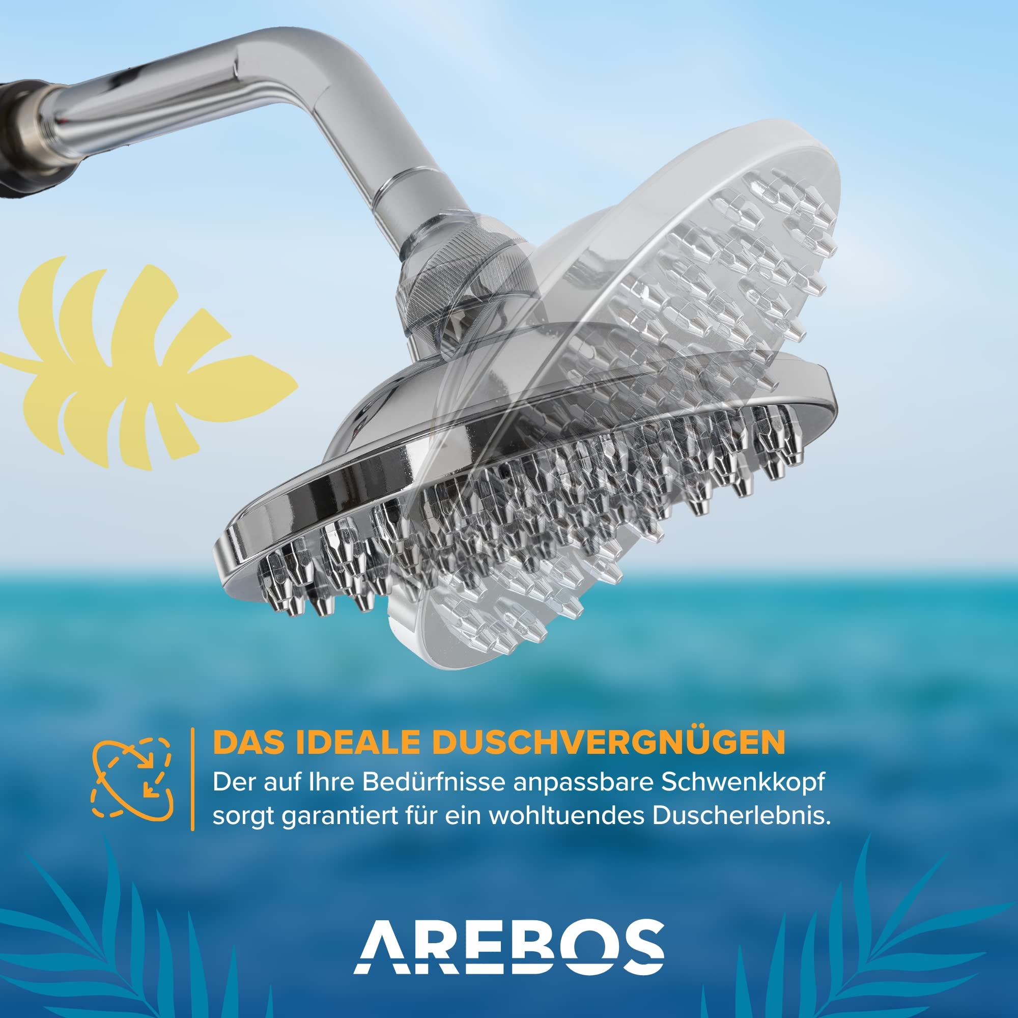 Arebos Solardusche 60 L & Bodenelement Anthrazit | mit Handbrause & Thermometer | Wassertemperatur bis zu 60°C Pooldusche Camping | runder Duschkopf | Snap-In Technologie | Inkl. Abdeckhaube I Schwarz