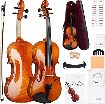 LeSage Violin for Beginners, 4/4 Full Size Acoustic Complete Kit with Case