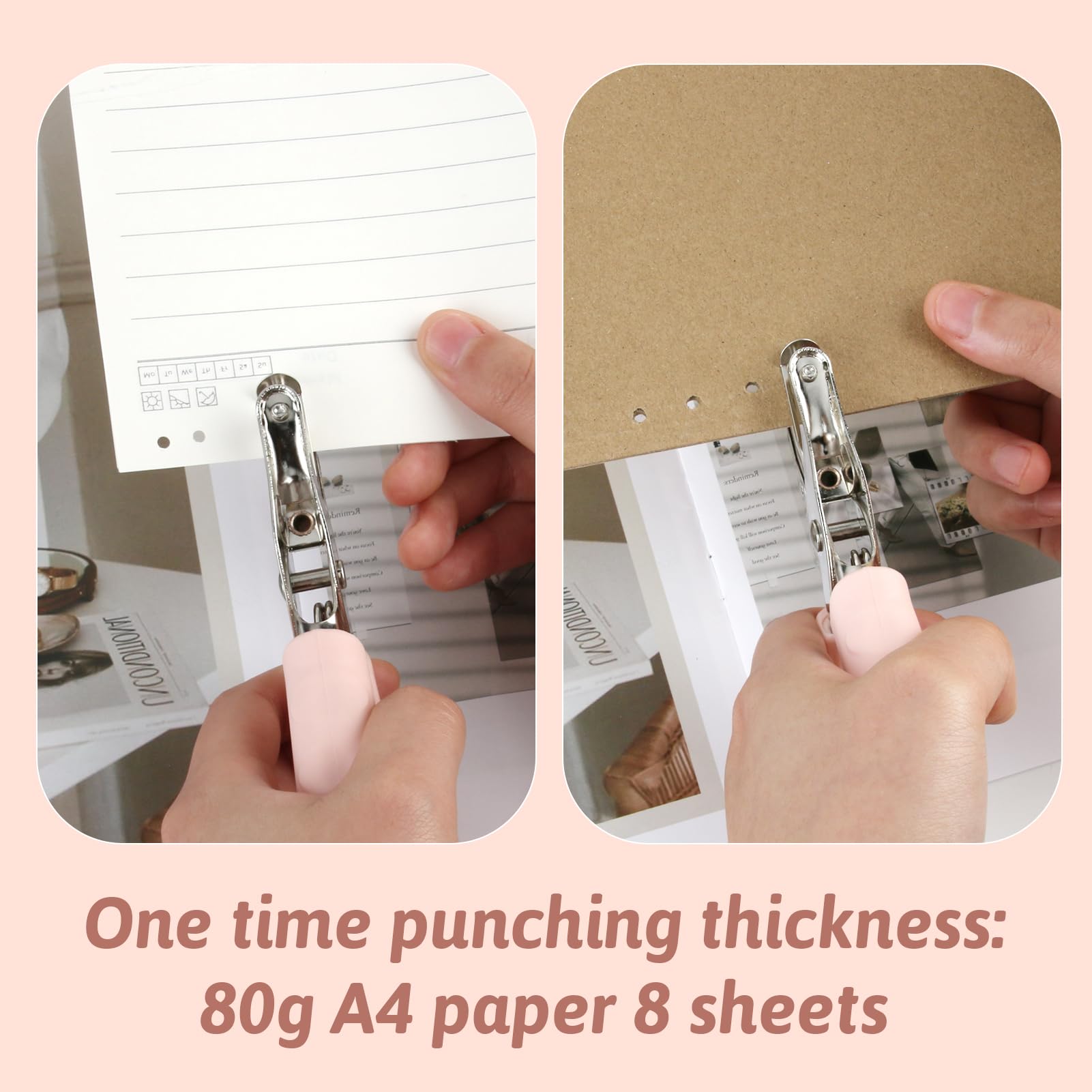 Single Hole Punch 3mm - Handheld Circle Puncher with Soft Grip Handle for Card Paper, DIY Crafts, Pink - Image 4