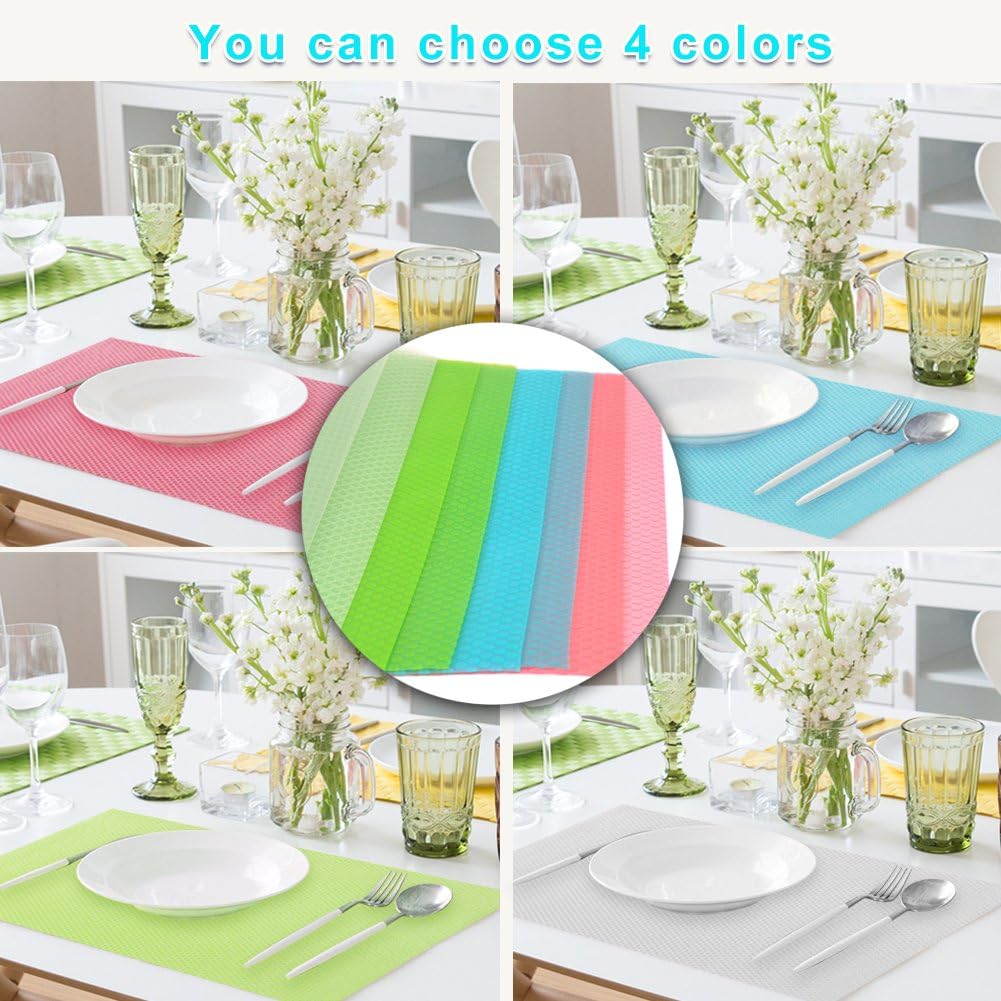 Fridge Liner Refrigerator Mats Shelf Liners Refrigerator Pad, Non Slip Fridge Mat Fridge Base Cushion DIY Cupboard Mat Shoe Mat Table Mat Drawer Mat (11.4inchx17.7inch) 8Pcs