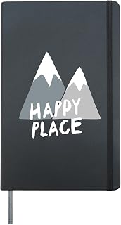 Mountains Are My Happy Place Hardcover Journal, Black
