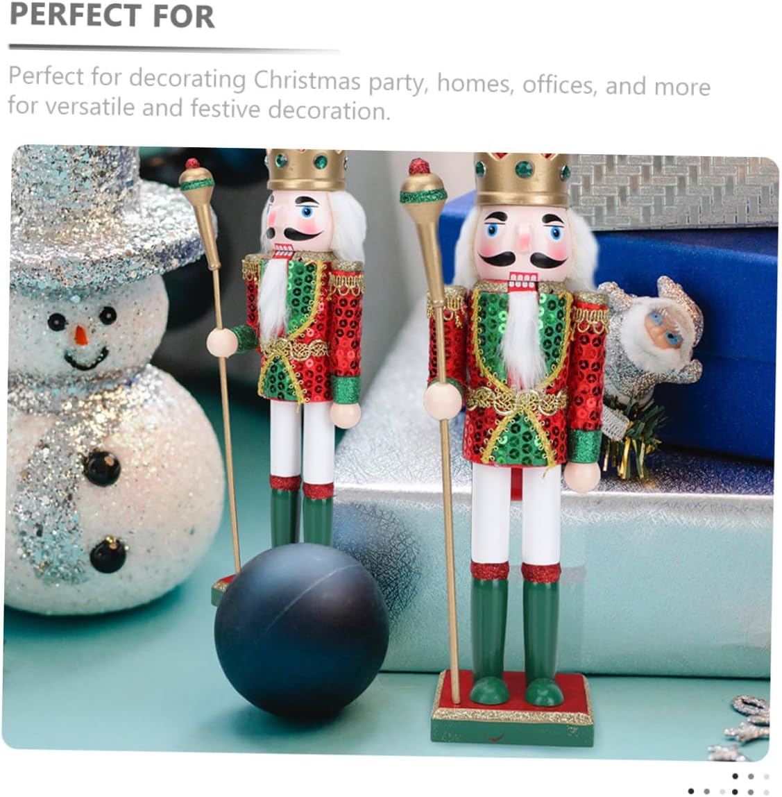 Wooden Nutcracker Figurine Soldier Christmas Nutcracker Decor Traditional Wood Craft Ornament Holiday Shelf Decoration