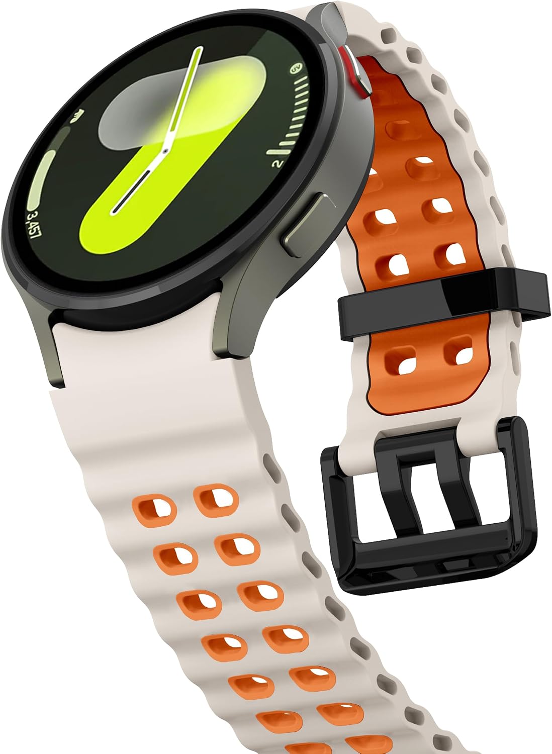 Silicone Band Compatible with Samsung Galaxy Watch Ultra 47mm (2024/2025), Breathable Silicone Band for Galaxy Watch 7 6 5 4 44mm 40mm / 6 Classic 43mm 47mm / 5 Pro 45mm / 4 Classic 46mm 42mm