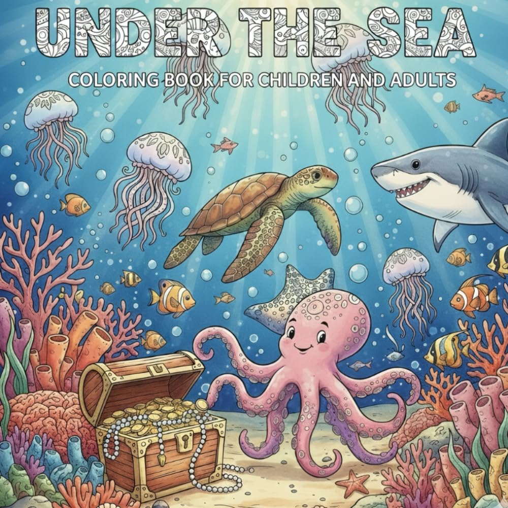 Under the sea: Coloring book for children and adults: A coloring book about the ocean floor for children and adults.