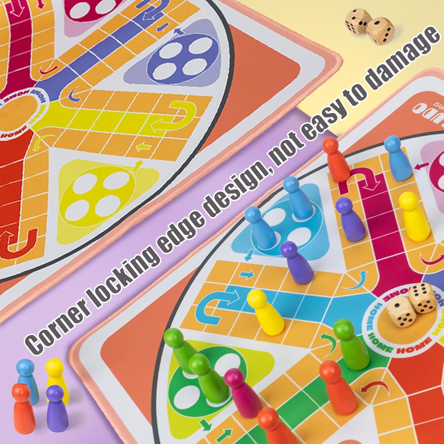 20 Inches Ludo Board Game,2-6 Players Ludo Game for Adults,Ludo & Parcheesi Board Games Suitable for Family Gathering & Party Night (Ludo Instruction Included)