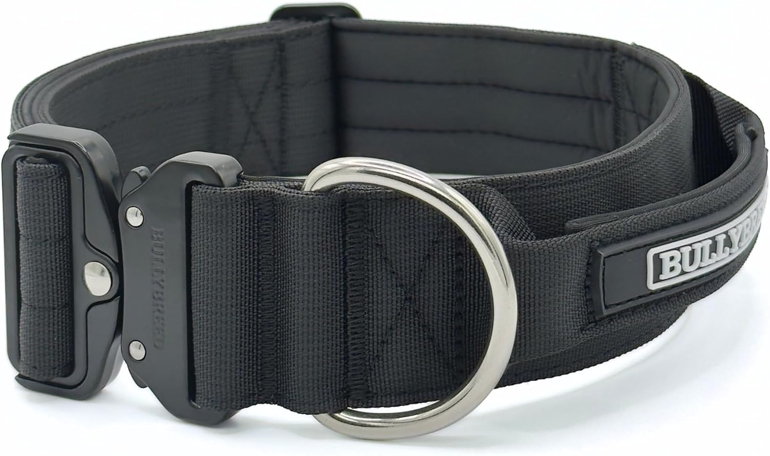 Heavy Duty Dog Collar, Tactical Dog Collar, Dog Collar for Large Dogs, Waterproof Dog Collar, Dog Training Collar, Quick-Release Metal Buckle, Adjustable Sizes – BULLYBREED (Black, Large)